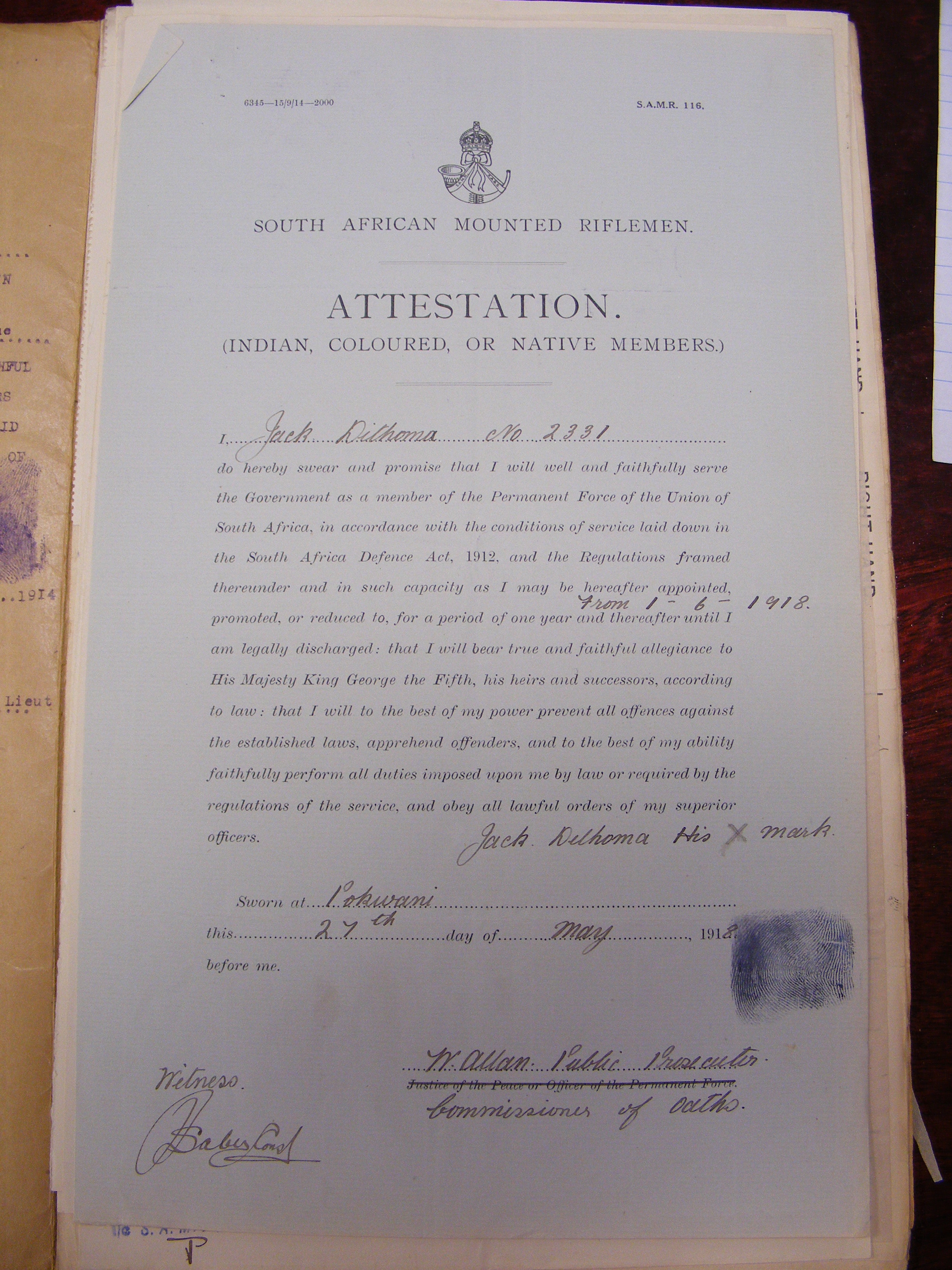 Photo from /search/photos/Archive WW1 Cards/Archive_SAMR/DITHOMA J (2331) SAMR/DITHOMA 2331_6.JPG